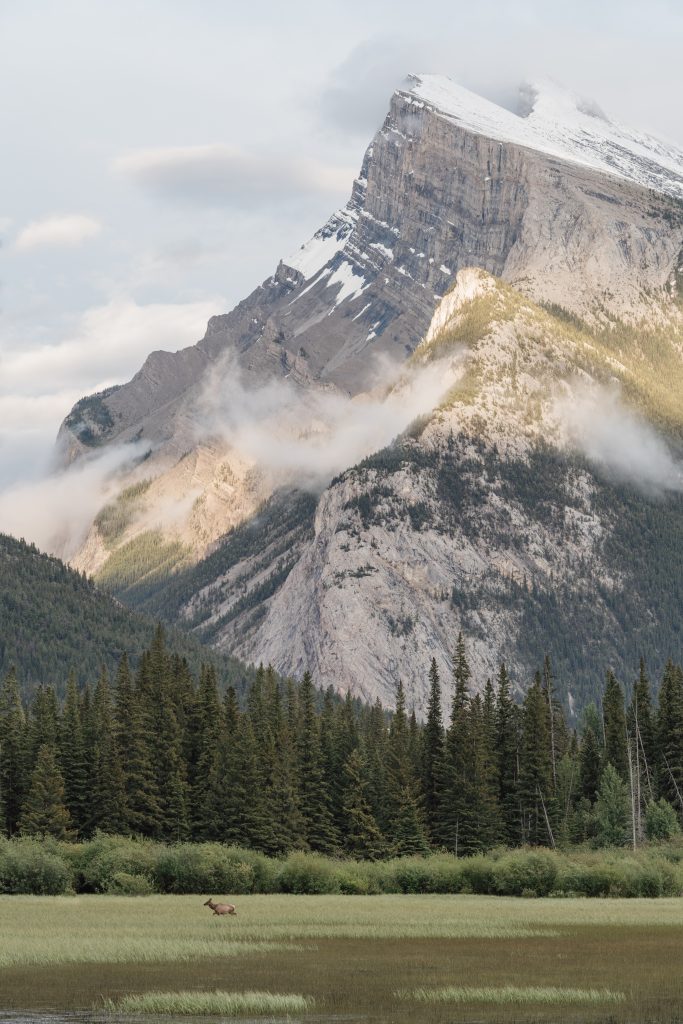 mountain with clouds